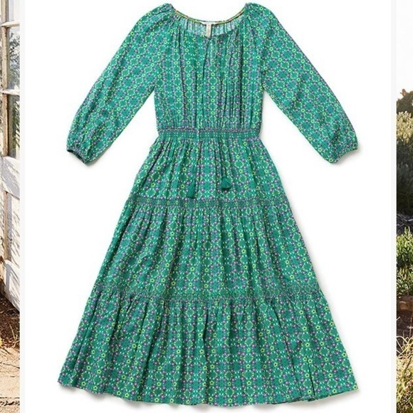 🆕 Matilda Jane Turquoise Geometric Age of Aquarius
Peasant Dress Floral Tassel - Picture 1 of 8